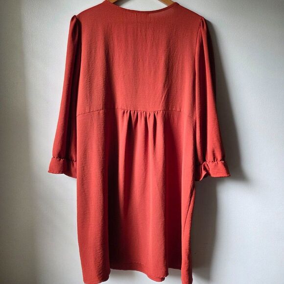 EUC LIKE NEW BEESON RIVER RUST ANIMAL PRINT MIX LONGSLEEVES SHORT DRESS 2XL PLUS - Picture 3 of 14